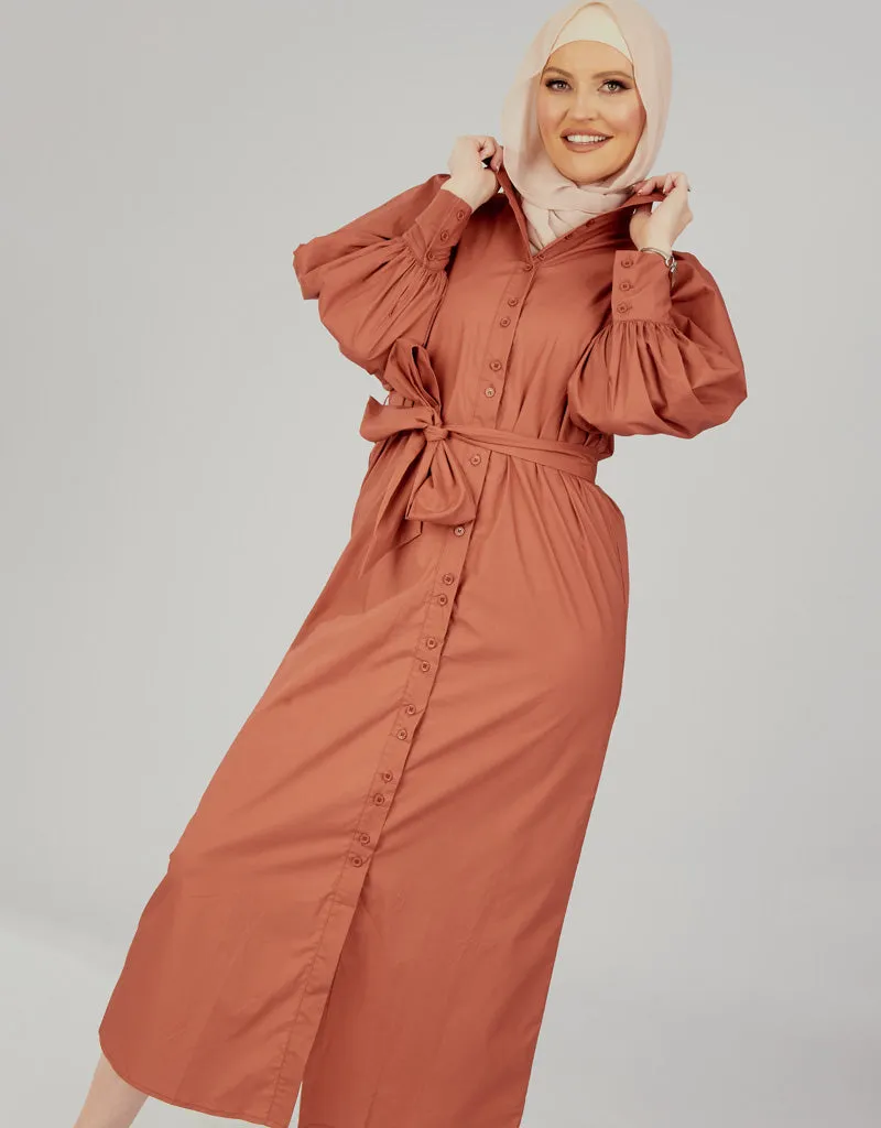 Puff Sleeve Shirt Dress