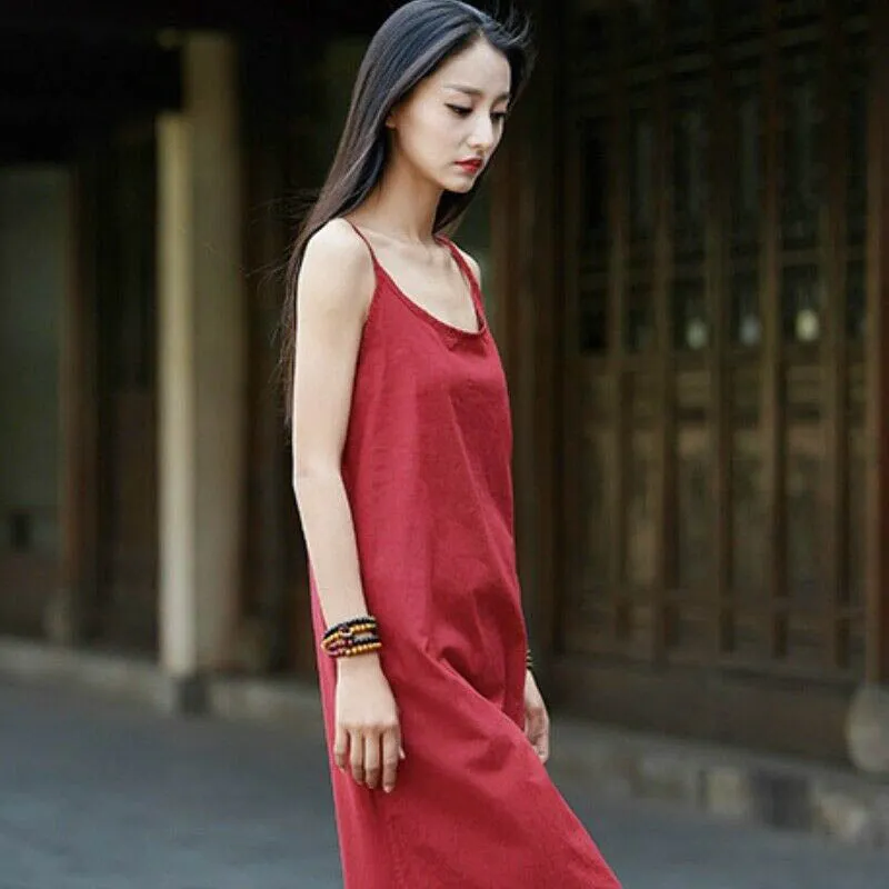 "Pure" cotton long slip dress for summers