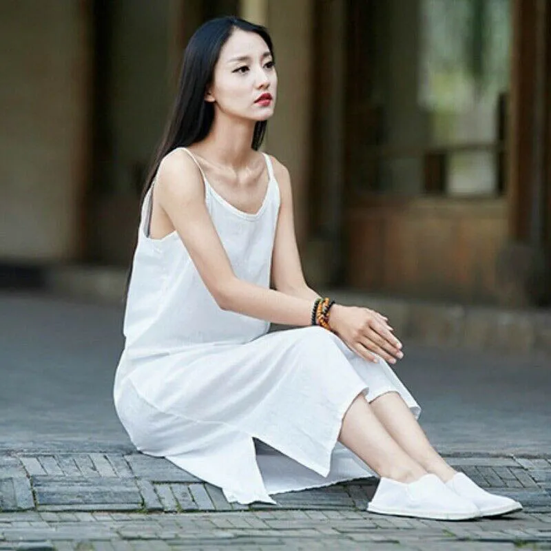 "Pure" cotton long slip dress for summers