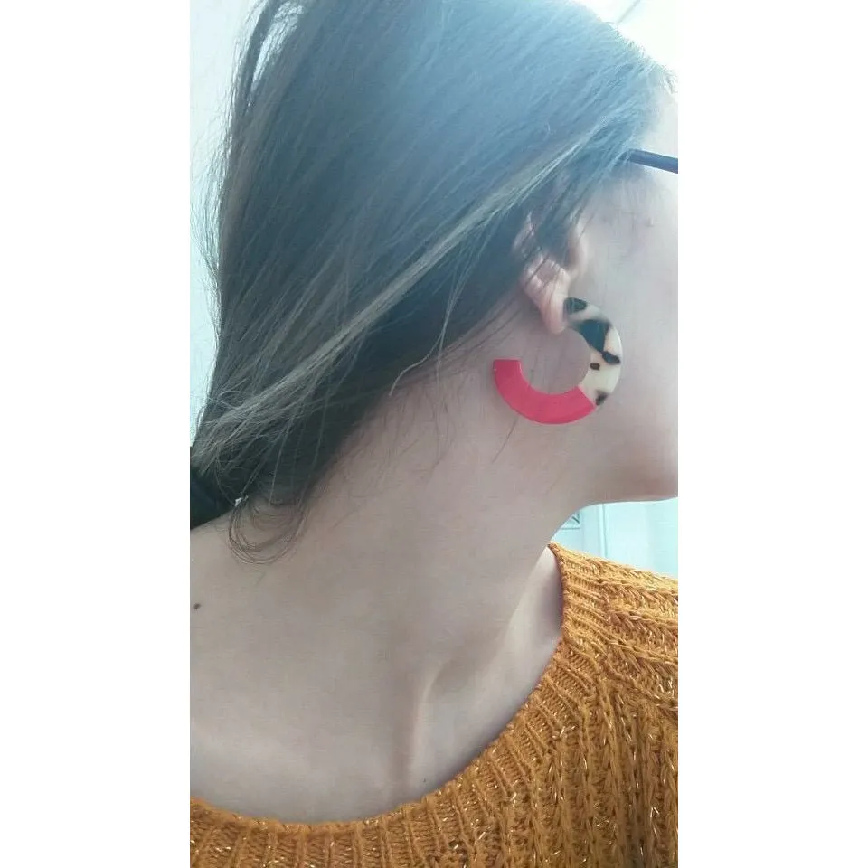 Robin Red Hoop Earrings