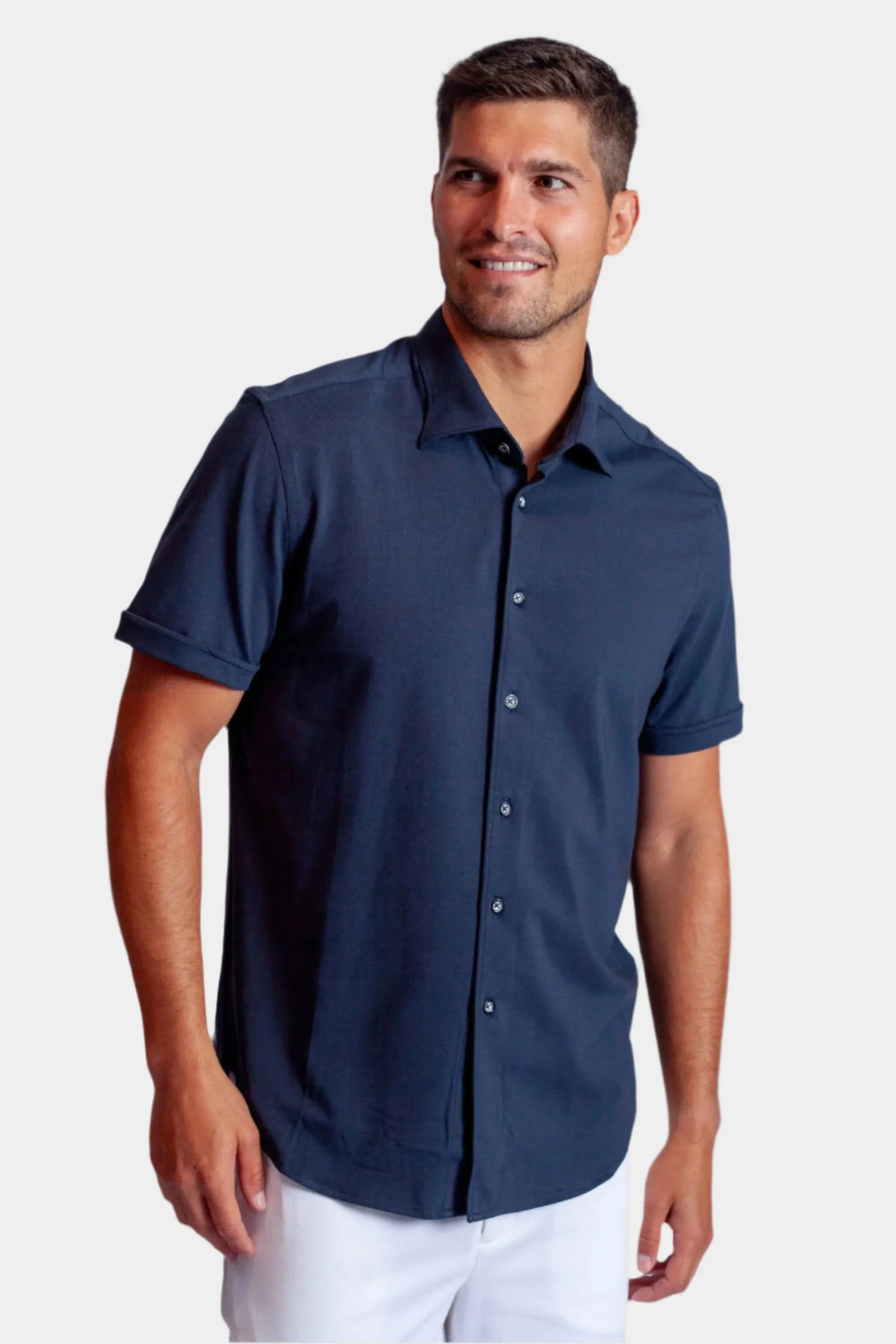 Single Shot Short Sleeve Tech Shirt - Blue Night