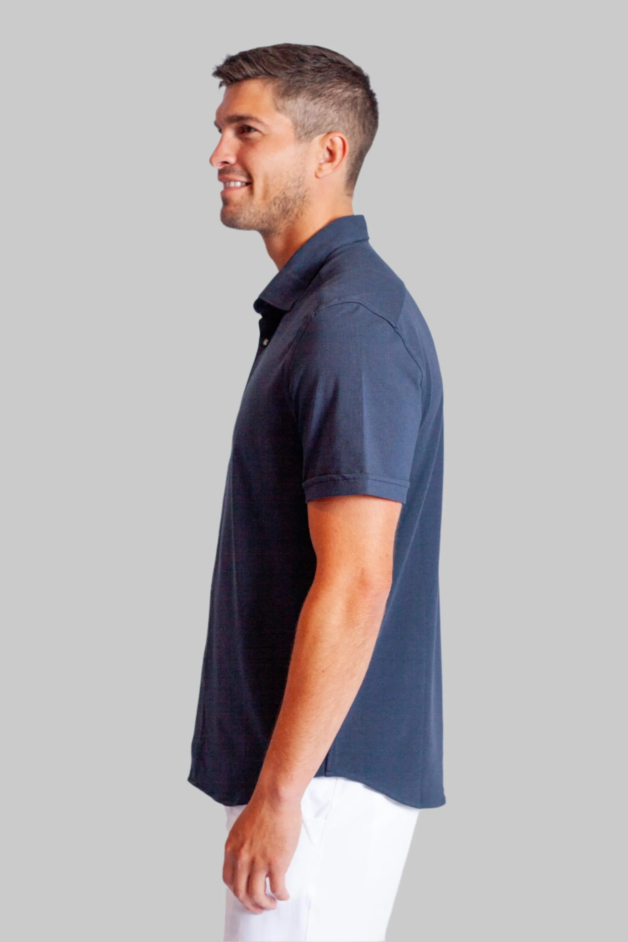 Single Shot Short Sleeve Tech Shirt - Blue Night