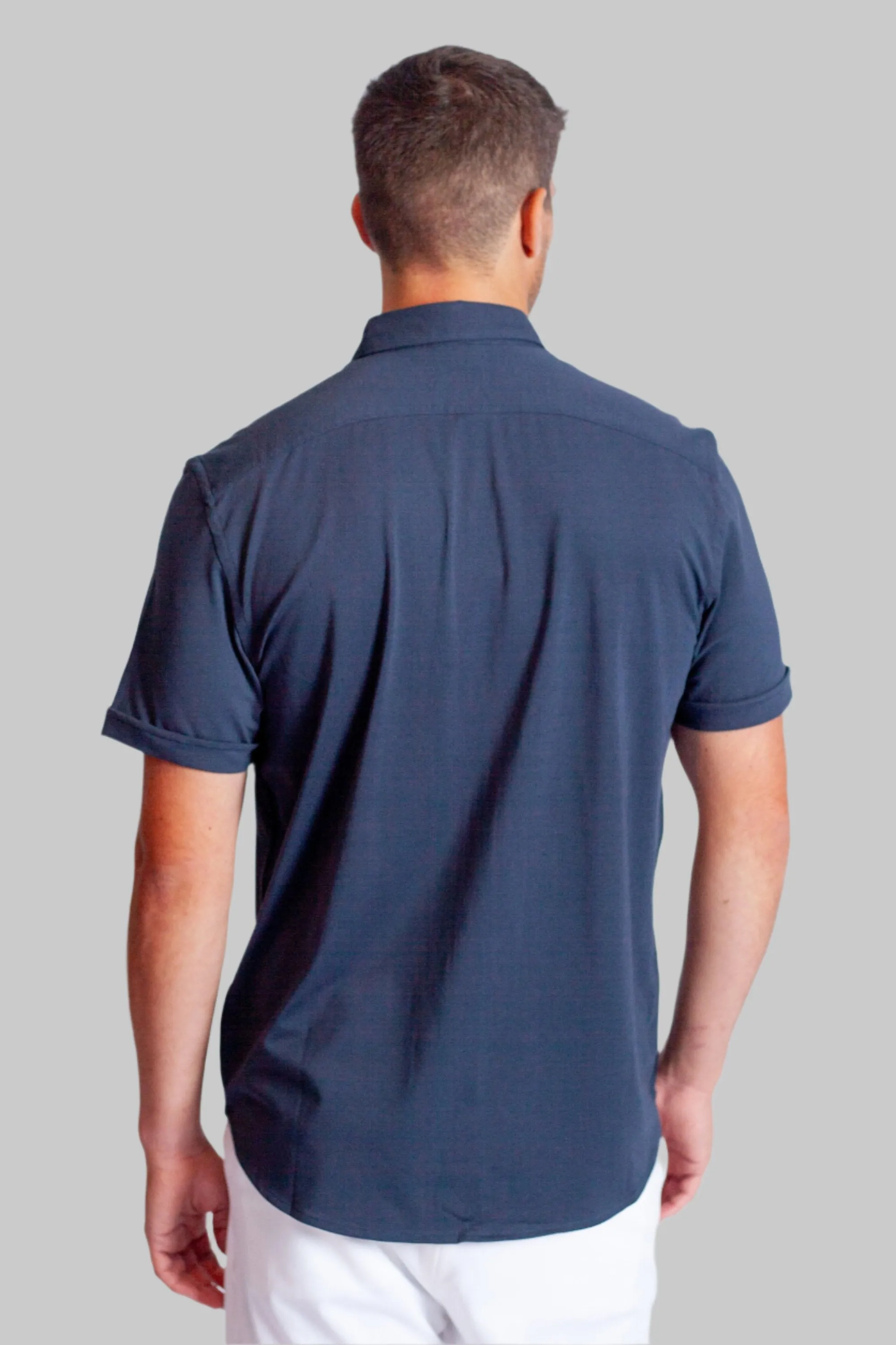 Single Shot Short Sleeve Tech Shirt - Blue Night