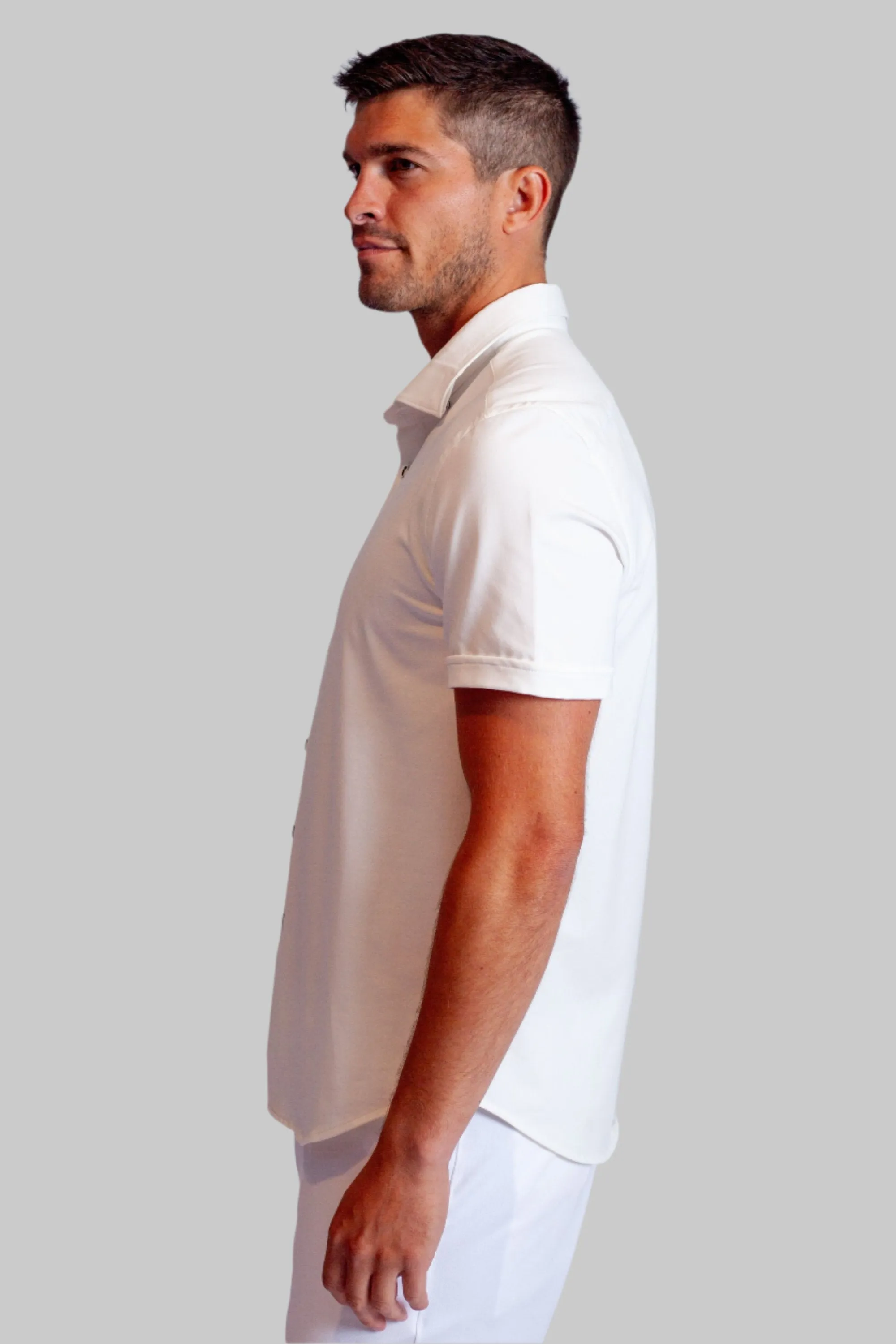 Single Shot Short Sleeve Tech Shirt - White