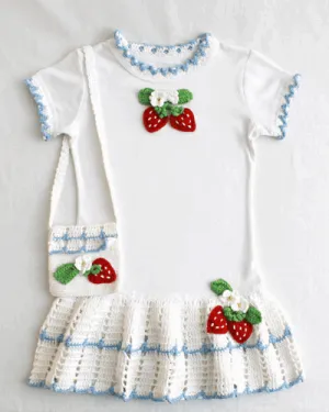 Strawberry T-Shirt Dress and Purse Crochet Pattern