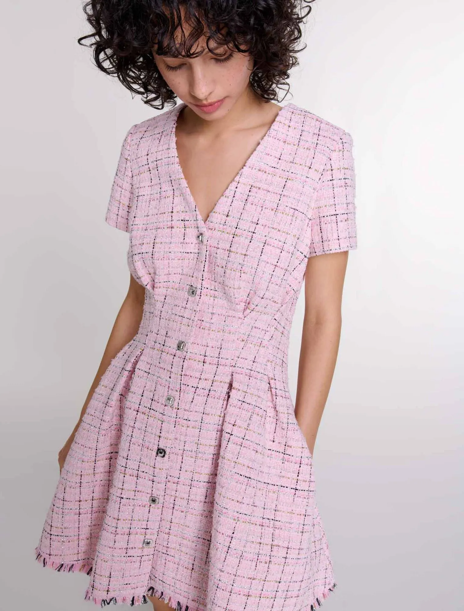 Tweed babydoll dress