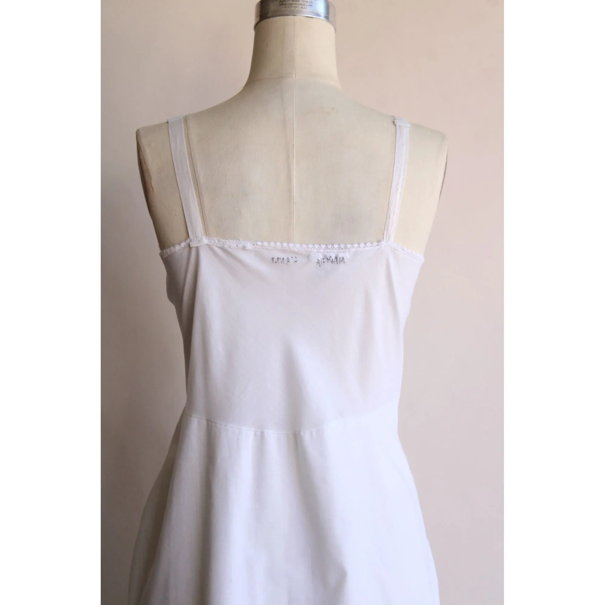 Vintage 1960s White Cotton Slip