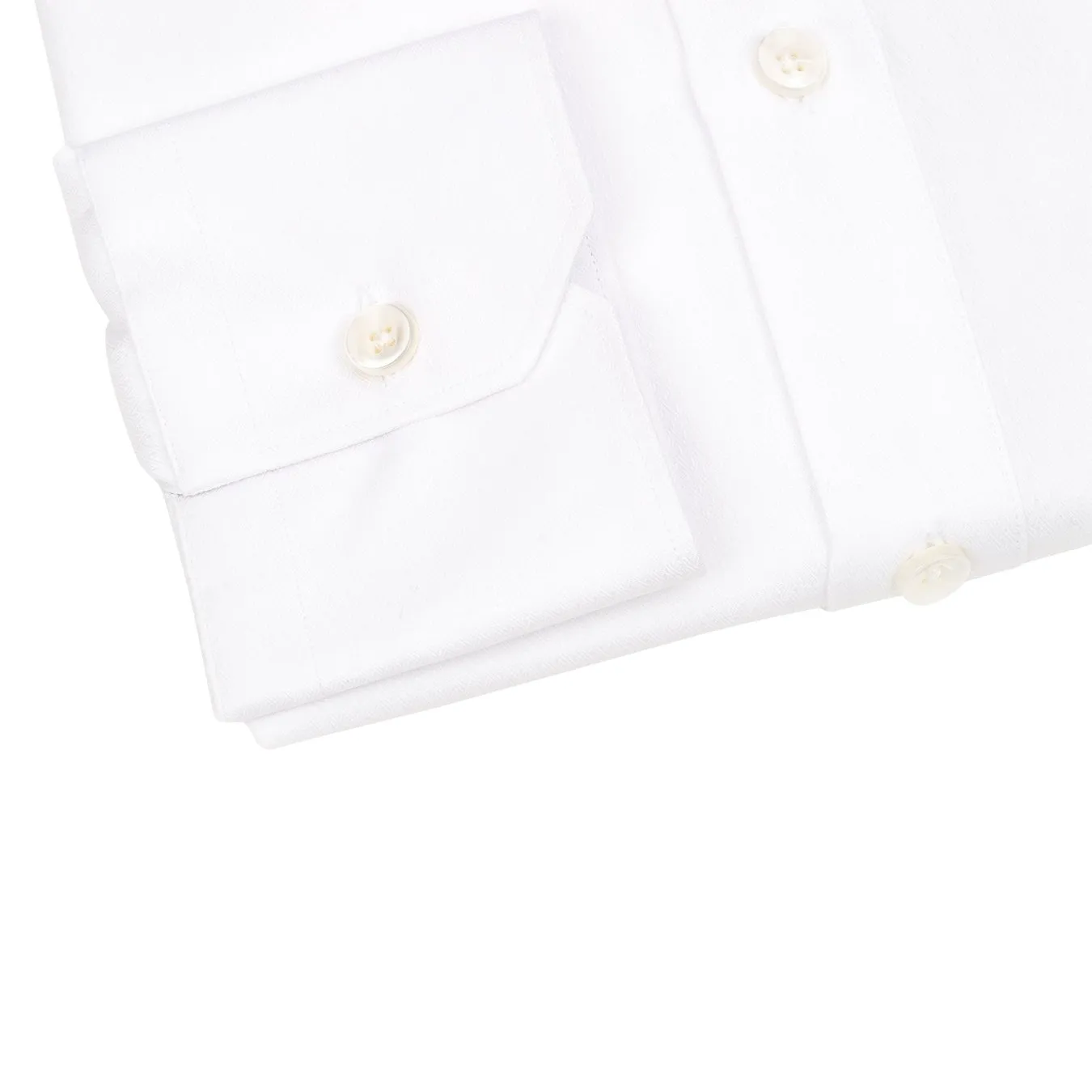 White Herringbone Jaquard Dress Shirt