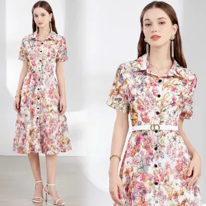 Women's Retro Elegant Shirt Dress (without belt)