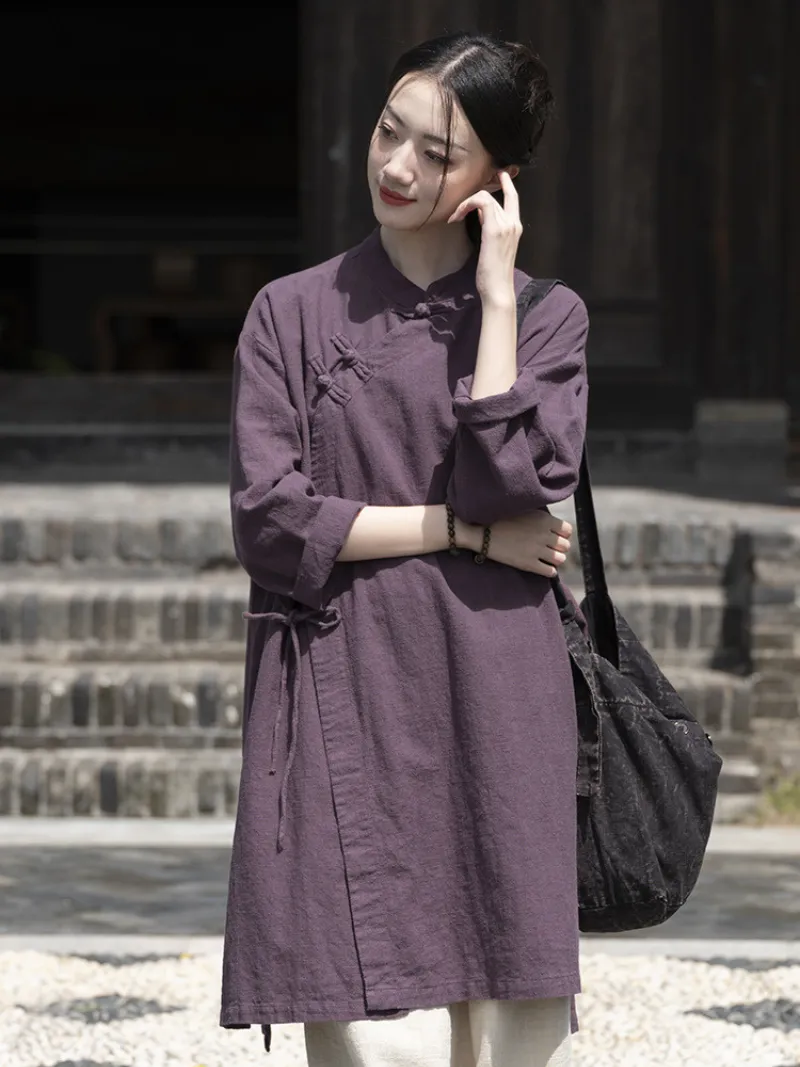 Women's Winter Boho Beauty Disk Button Shirt Dress