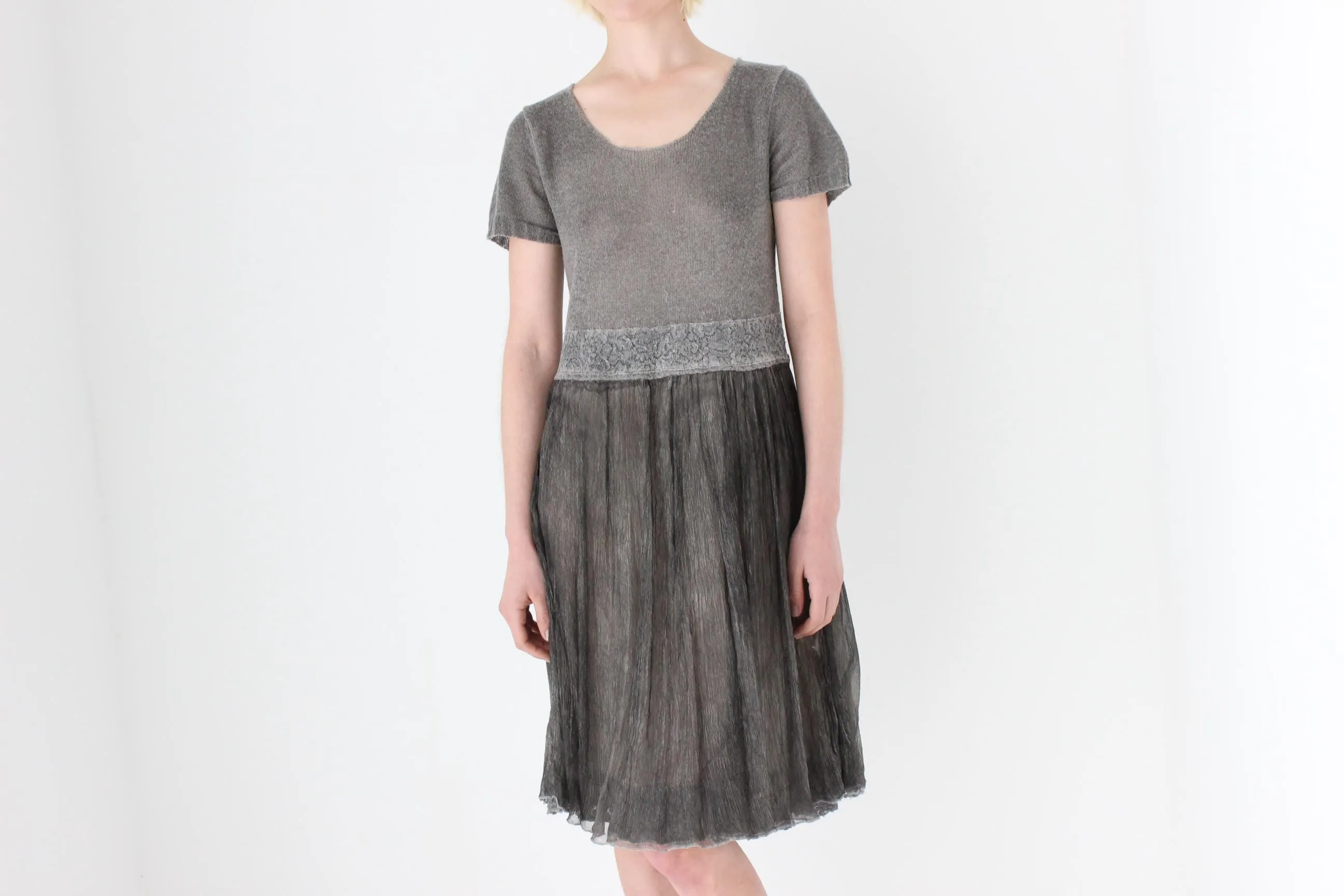 Y2K Italian Mohair / Wool / Silk Babydoll Dress